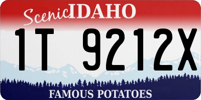 ID license plate 1T9212X
