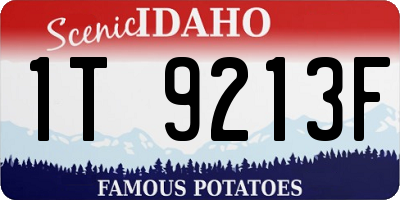 ID license plate 1T9213F