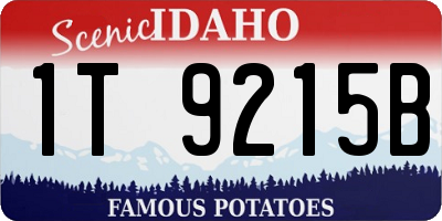 ID license plate 1T9215B