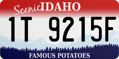 ID license plate 1T9215F