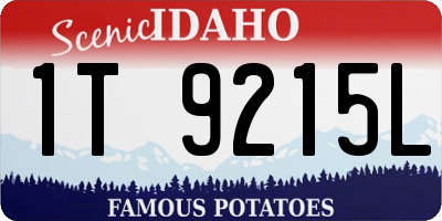 ID license plate 1T9215L