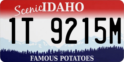 ID license plate 1T9215M