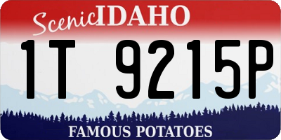 ID license plate 1T9215P
