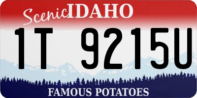 ID license plate 1T9215U