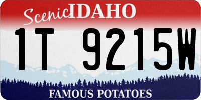 ID license plate 1T9215W