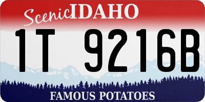 ID license plate 1T9216B