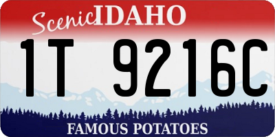 ID license plate 1T9216C