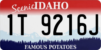 ID license plate 1T9216J