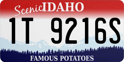 ID license plate 1T9216S