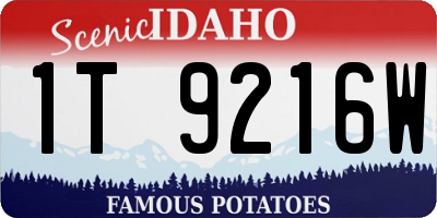 ID license plate 1T9216W
