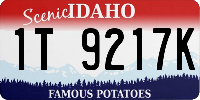 ID license plate 1T9217K