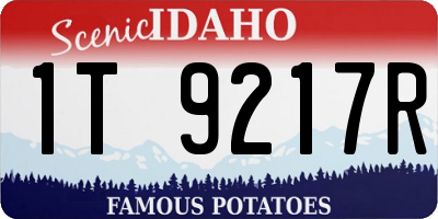 ID license plate 1T9217R