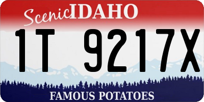ID license plate 1T9217X