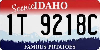 ID license plate 1T9218C