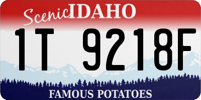 ID license plate 1T9218F
