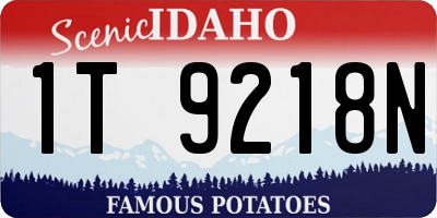 ID license plate 1T9218N