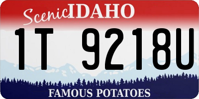 ID license plate 1T9218U