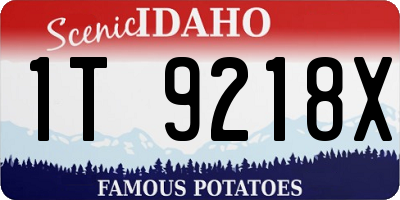 ID license plate 1T9218X