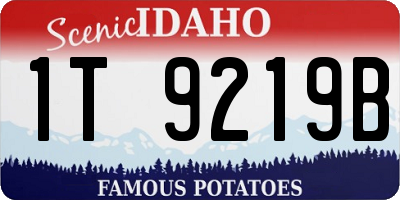 ID license plate 1T9219B