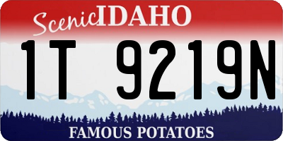 ID license plate 1T9219N
