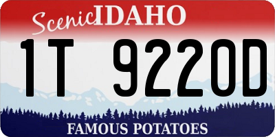 ID license plate 1T9220D