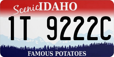 ID license plate 1T9222C