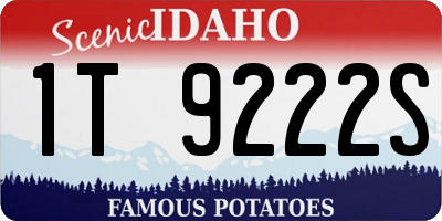 ID license plate 1T9222S
