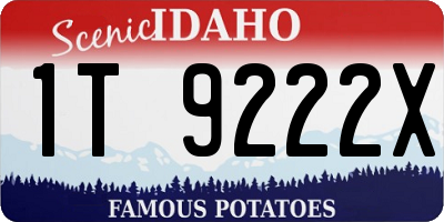 ID license plate 1T9222X