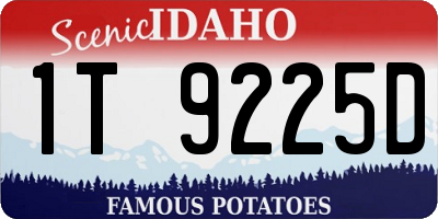 ID license plate 1T9225D