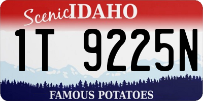 ID license plate 1T9225N
