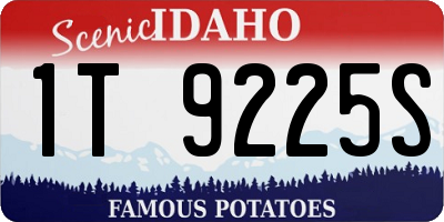 ID license plate 1T9225S