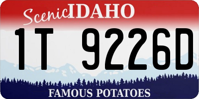 ID license plate 1T9226D