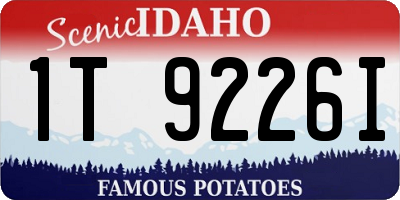 ID license plate 1T9226I