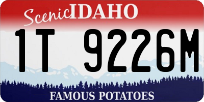 ID license plate 1T9226M