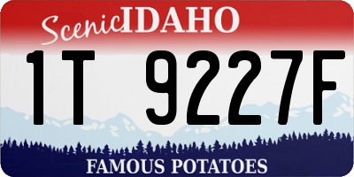 ID license plate 1T9227F