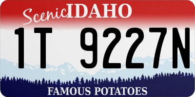 ID license plate 1T9227N