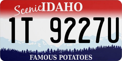 ID license plate 1T9227U