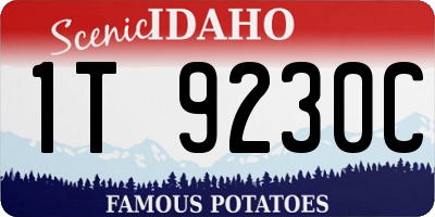 ID license plate 1T9230C