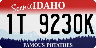 ID license plate 1T9230K