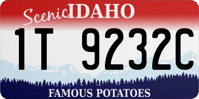 ID license plate 1T9232C