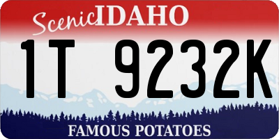 ID license plate 1T9232K