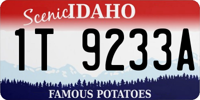 ID license plate 1T9233A