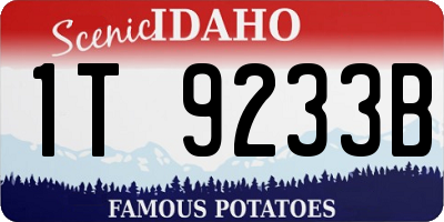 ID license plate 1T9233B