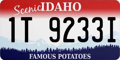 ID license plate 1T9233I