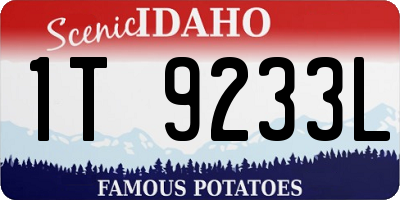 ID license plate 1T9233L