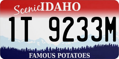 ID license plate 1T9233M