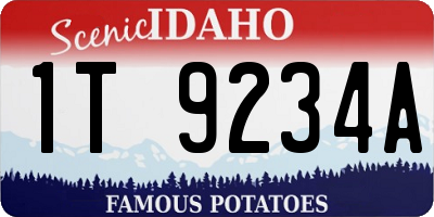 ID license plate 1T9234A