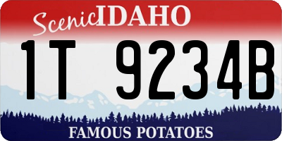 ID license plate 1T9234B