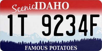 ID license plate 1T9234F