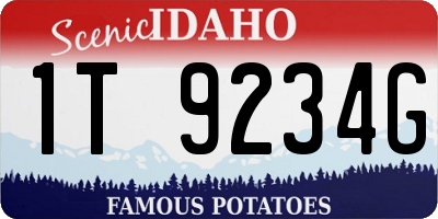 ID license plate 1T9234G